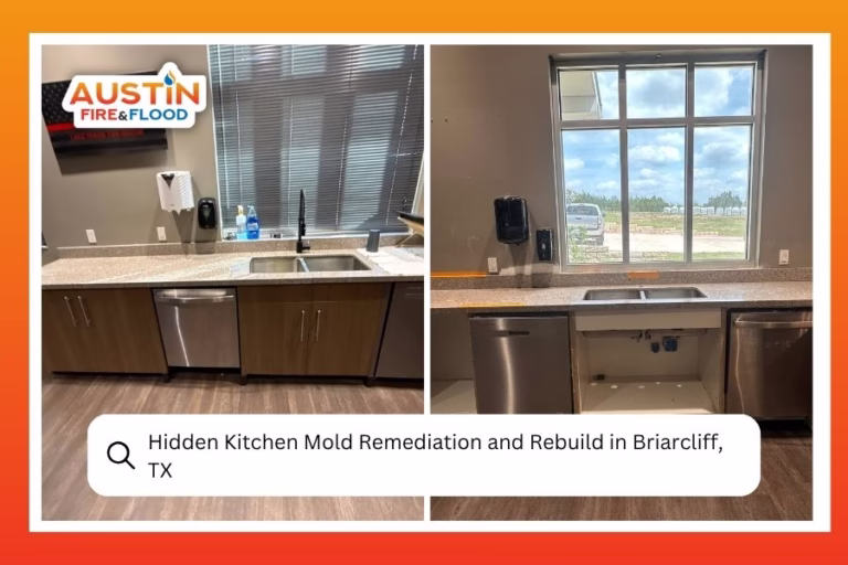 Hidden Kitchen Mold Remediation and Rebuild in Briarcliff, TX