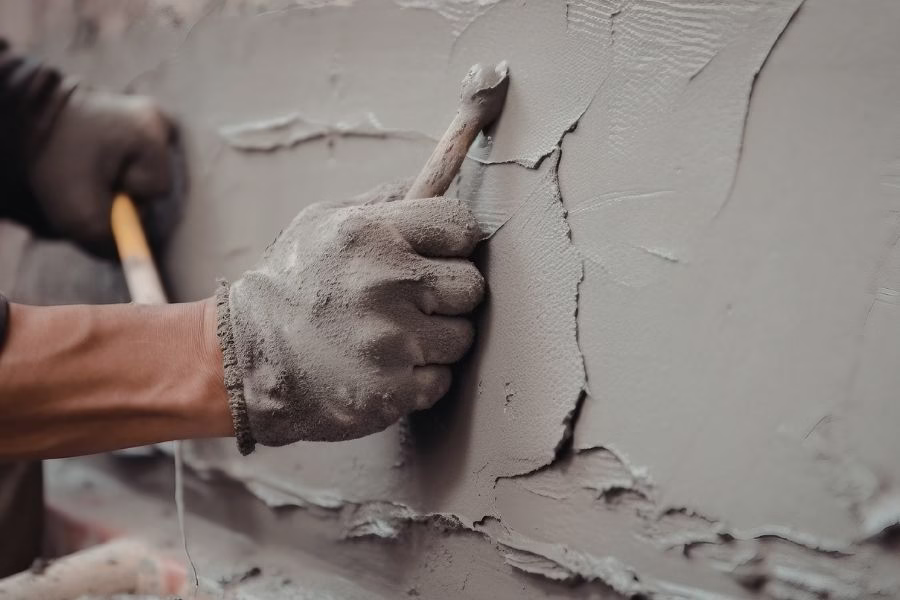 Repaired wall section blending seamlessly with surrounding finish in a residential bedroom, no visible seams or texture differences